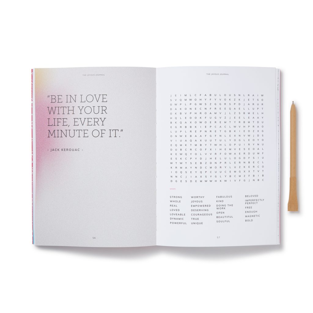Mindful Activity, Wordsearch, The Joyous Journal, Inner Pages